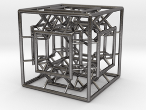 Menger Mixed Cube in Processed Stainless Steel 17-4PH (BJT)