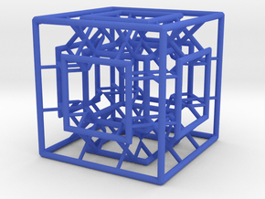 Menger Mixed Cube in Blue Smooth Versatile Plastic
