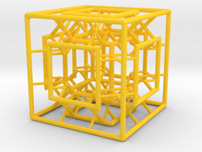 Menger Mixed Cube in Yellow Smooth Versatile Plastic