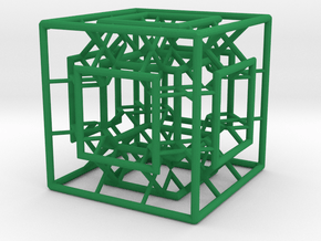 Menger Mixed Cube in Green Smooth Versatile Plastic