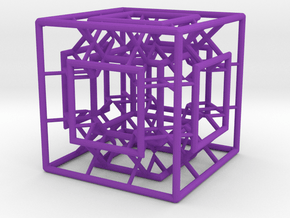 Menger Mixed Cube in Purple Smooth Versatile Plastic