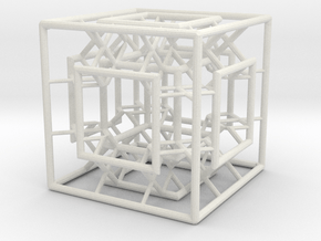 Menger Mixed Cube in White Natural TPE (SLS)