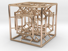 Menger Mixed Cube in 9K Rose Gold 
