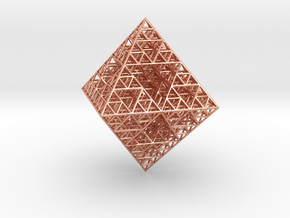 Wire Sierpinski Octahedron in Natural Copper
