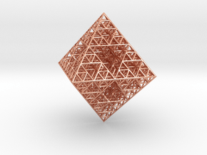 Wire Sierpinski Octahedron in Polished Copper