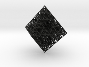 Wire Sierpinski Octahedron in Black Smooth Versatile Plastic
