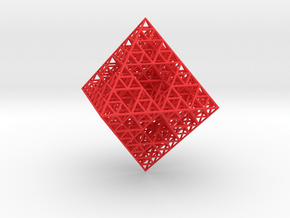Wire Sierpinski Octahedron in Red Smooth Versatile Plastic