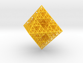 Wire Sierpinski Octahedron in Yellow Smooth Versatile Plastic