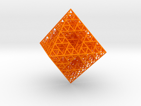 Wire Sierpinski Octahedron in Orange Smooth Versatile Plastic
