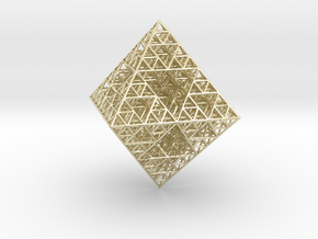 Wire Sierpinski Octahedron in 9K Yellow Gold 