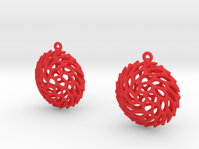 Earrings Hueso 2215 in Red Smooth Versatile Plastic