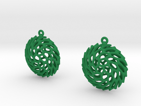 Earrings Hueso 2215 in Green Smooth Versatile Plastic