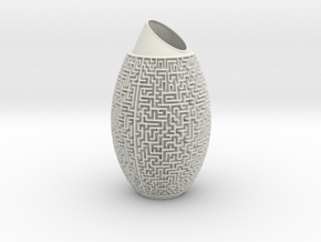 Maze Vase in White Natural TPE (SLS)