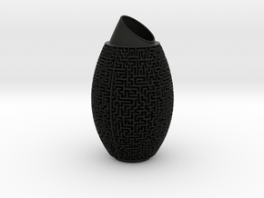 Maze Vase in Black Natural TPE (SLS)