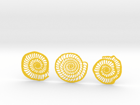 Foraminifera Coasters in Yellow Smooth Versatile Plastic