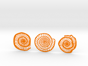 Foraminifera Coasters in Orange Smooth Versatile Plastic