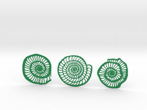 Foraminifera Coasters in Green Smooth Versatile Plastic