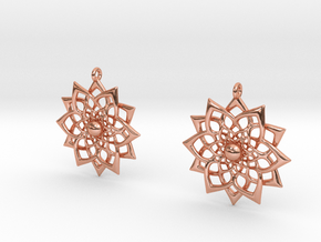 HFlower Earrings in Polished Copper