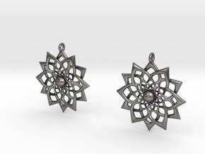 HFlower Earrings in Processed Stainless Steel 316L (BJT)