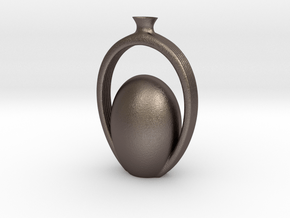Vase 18221gg in Polished Bronzed-Silver Steel
