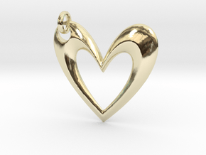Simple Heart V in 9K Yellow Gold 