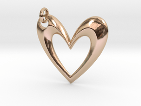 Simple Heart V in 9K Rose Gold 