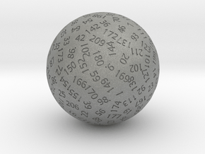 d216 Antipodal Sphere Dice in Gray PA12