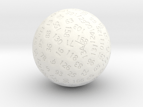 d168 Antipodal Sphere Dice in White Processed Versatile Plastic