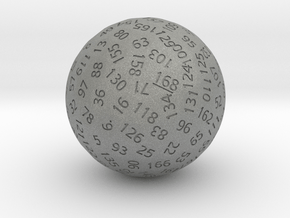 d168 Antipodal Sphere Dice in Gray PA12