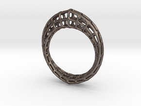 Wireframe  Mobius Strip in Polished Bronzed Silver Steel
