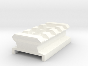 Bottom Picatinny Rail (4-Slots) - Zuru X-Shot MK 3 in White Smooth Versatile Plastic