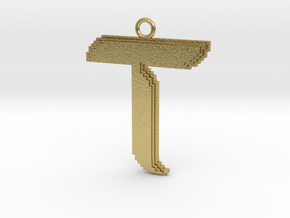 TAO Pixel Necklace in Natural Brass
