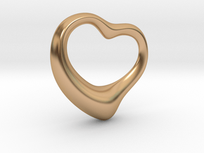 Pendant Open Heart 1 in Polished Bronze: Large