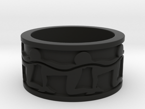 HC Mens Ring in Black Smooth Versatile Plastic: 10 / 61.5