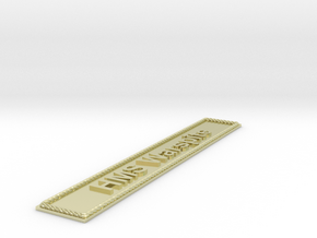 Nameplate HMS Warspite (10 cm) in 14k Gold Plated Brass