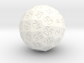 Polyhedral d66 in White Smooth Versatile Plastic