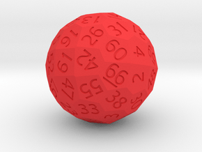 Polyhedral d66 in Red Smooth Versatile Plastic