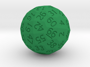Polyhedral d66 in Green Smooth Versatile Plastic