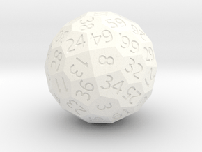 Polyhedral d70 in White Smooth Versatile Plastic