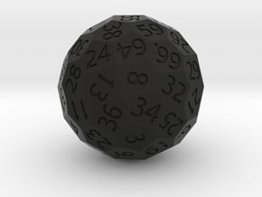 Polyhedral d70 in Black Smooth Versatile Plastic