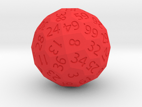 Polyhedral d70 in Red Smooth Versatile Plastic