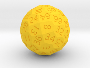 Polyhedral d70 in Yellow Smooth Versatile Plastic