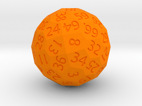 Polyhedral d70 in Orange Smooth Versatile Plastic