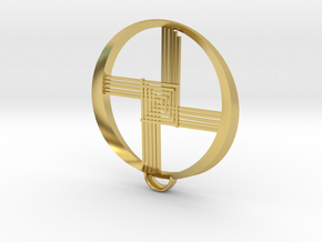 Pendant of Saint Bridget in Polished Brass