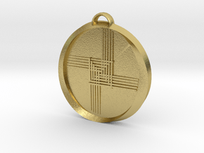 Saint Brigid Cross Pendant  in Natural Brass