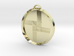 Saint Brigid Cross Pendant  in 14k Gold Plated Brass