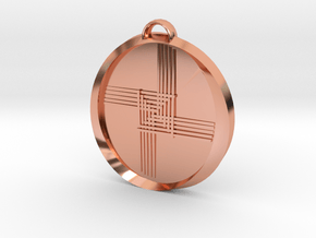 Saint Brigid Cross Pendant  in Polished Copper
