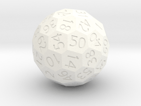 Polyhedral d64 in White Processed Versatile Plastic