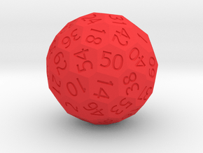 Polyhedral d64 in Red Smooth Versatile Plastic