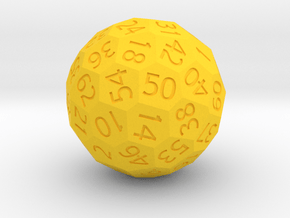 Polyhedral d64 in Yellow Smooth Versatile Plastic